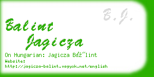 balint jagicza business card